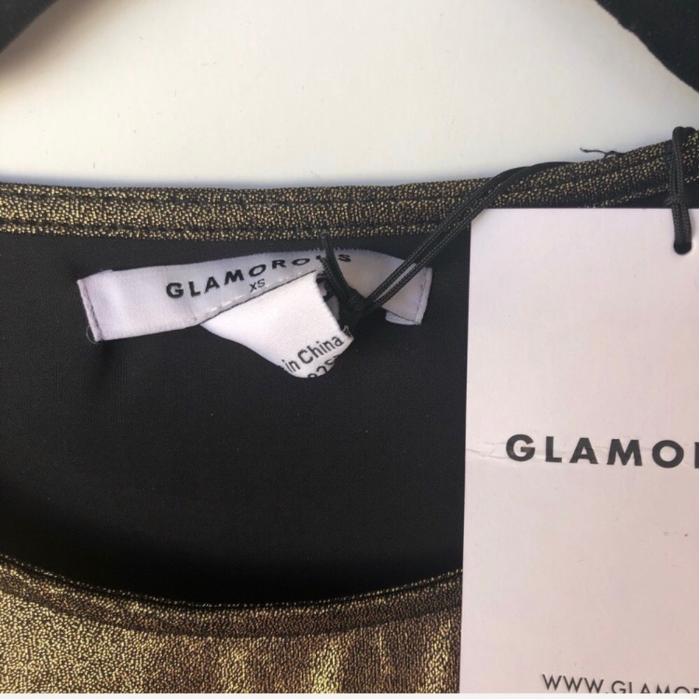 NWT Nasty Gal Gold Cold Shoulder Mini Dress - Picture 5 of 8